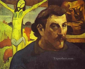 Autorretrato con Cristo amarillo Paul Gauguin Pinturas al óleo